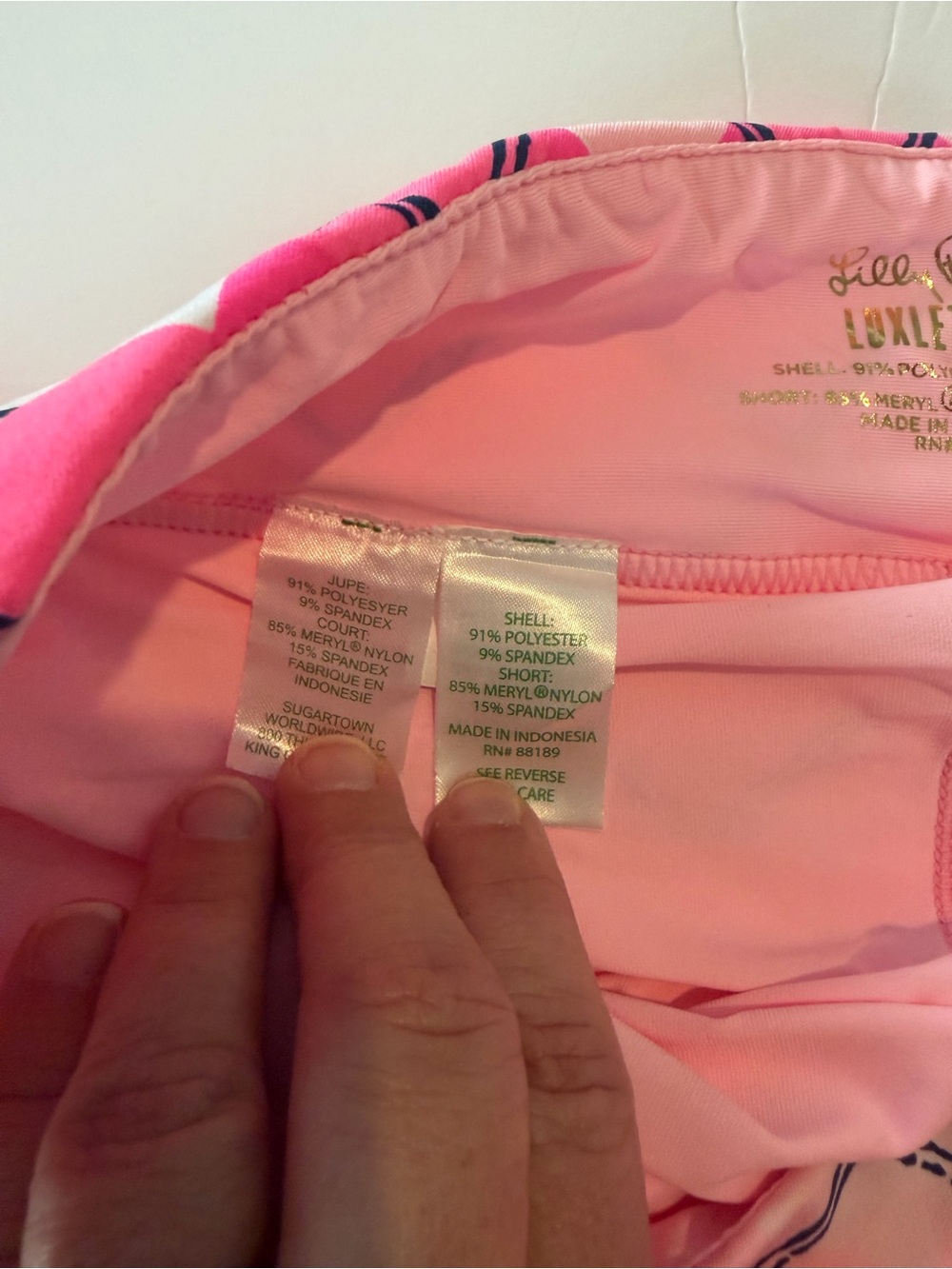 Lilly Pulitzer Pink Plaid Mini Skirt with Black Accents - Picture 3 of 5